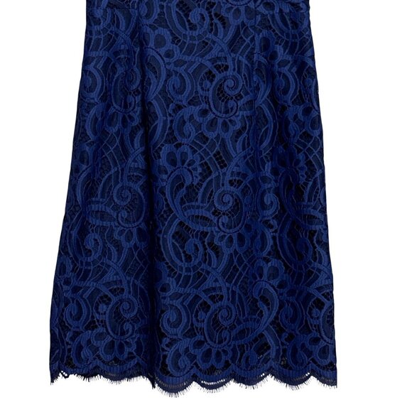 Lilly Pulitzer Mara Bright Navy About Face Two Tone Lace Dress Sleeveless Size 2 - Picture 2 of 16